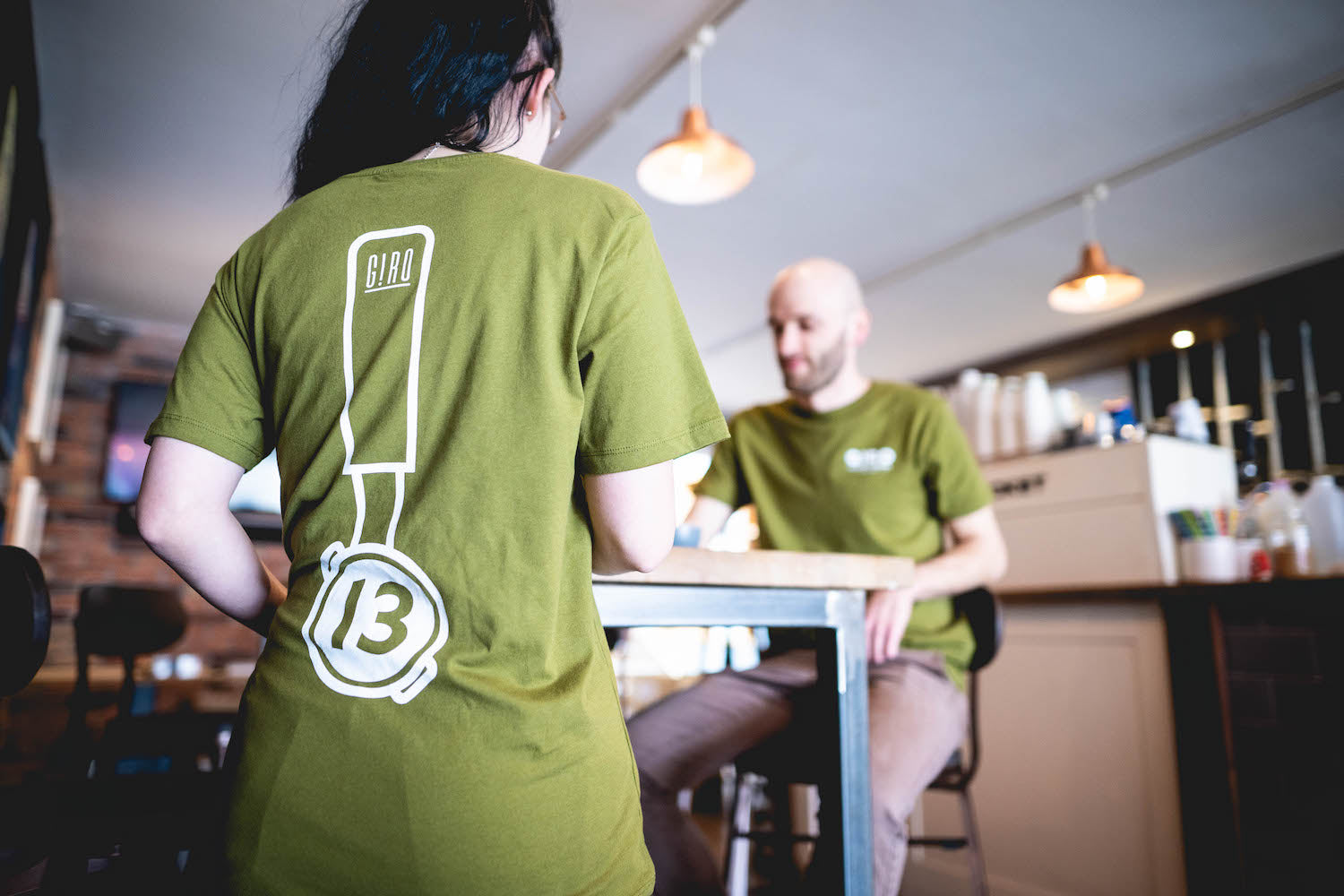 G!RO CYCLES & COFFEE T-SHIRT KHAKI GREEN