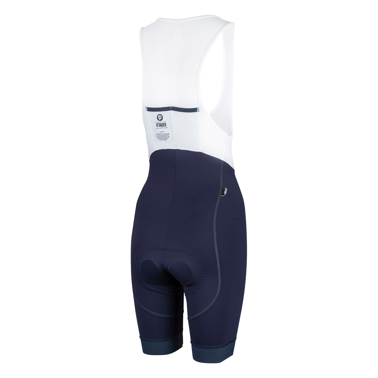Attaquer Women s All Day Bib Short Navy Reflective Tonal Logo